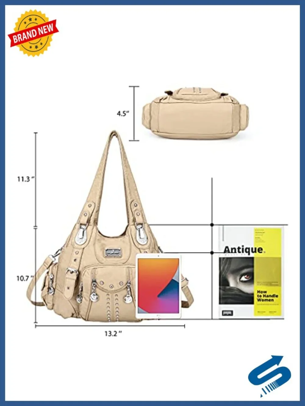 Large Hobo Bag for Women Soft PU Leather Shoulder Purse